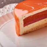 mirror glaze cake slice