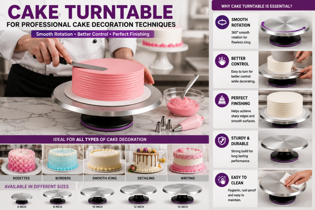 Tools and Equipment Used in Cake Decoration Cake Turntable- Cake Decoration